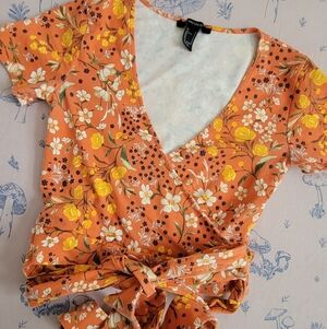 Floral Wrap Top